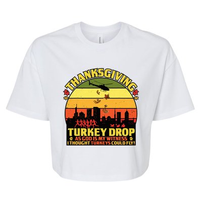 Thanksgiving Turkey Drop As God Is My Witness Turkeys Bella+Canvas Jersey Crop Tee