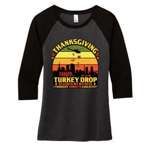 Thanksgiving Turkey Drop As God Is My Witness Turkeys Women's Tri-Blend 3/4-Sleeve Raglan Shirt