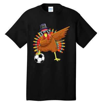 Thanksgiving Turkey Dab Cute and Funny Soccer Tall T-Shirt