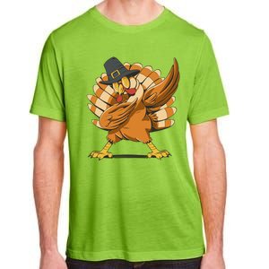 Thanksgiving Turkey Dabbing Funny Adult ChromaSoft Performance T-Shirt