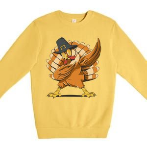 Thanksgiving Turkey Dabbing Funny Premium Crewneck Sweatshirt