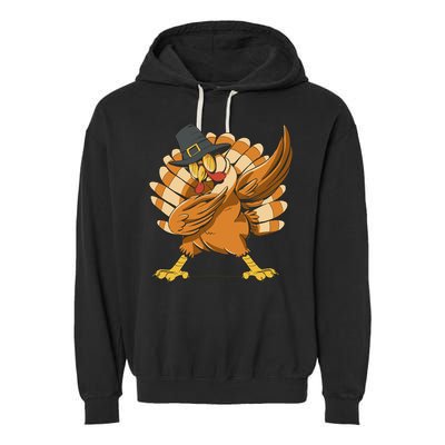 Thanksgiving Turkey Dabbing Funny Garment-Dyed Fleece Hoodie