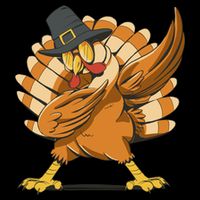 Thanksgiving Turkey Dabbing Funny 7-Panel Snapback Hat