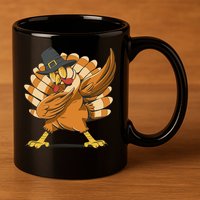 Thanksgiving Turkey Dabbing Funny 11oz C Handle Ceramic Mug