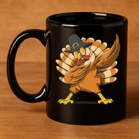 Thanksgiving Turkey Dabbing Funny 11oz C Handle Ceramic Mug