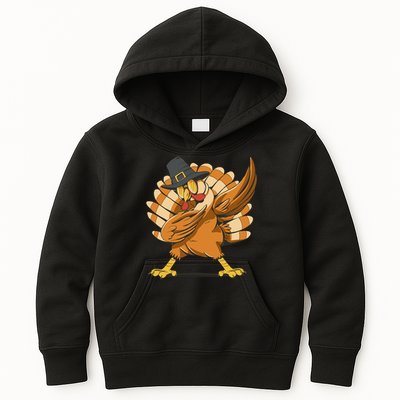 Thanksgiving Turkey Dabbing Funny Kids Hoodie