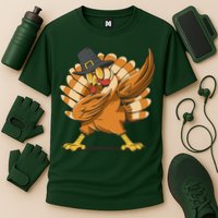 Thanksgiving Turkey Dabbing Funny Cooling Performance Crew T-Shirt