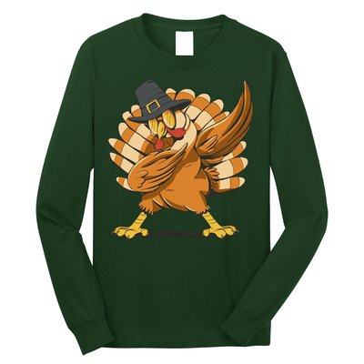 Thanksgiving Turkey Dabbing Funny Long Sleeve Shirt