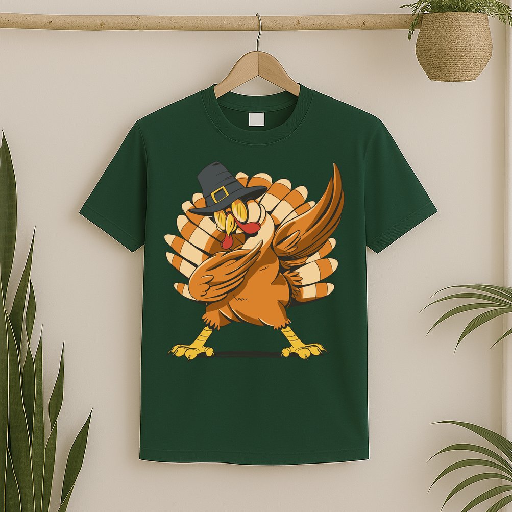 Thanksgiving Turkey Dabbing Funny T-Shirt