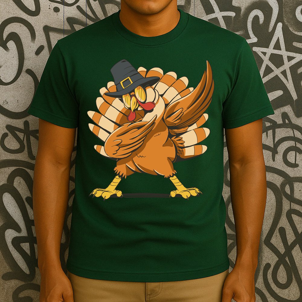 Thanksgiving Turkey Dabbing Funny T-Shirt