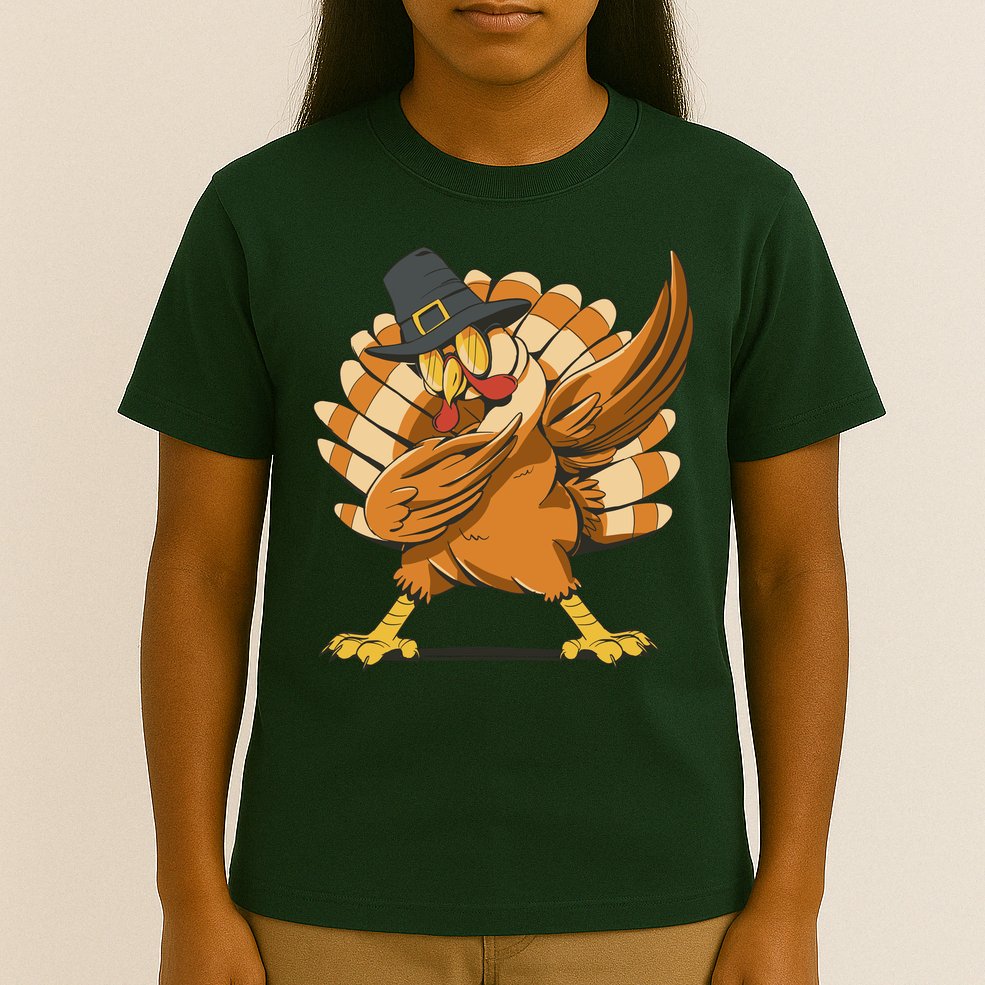 Thanksgiving Turkey Dabbing Funny T-Shirt