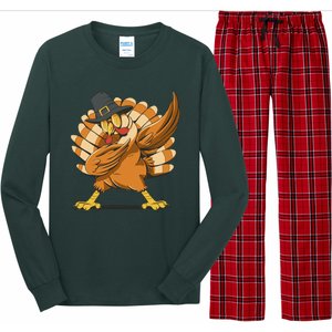 Thanksgiving Turkey Dabbing Funny Long Sleeve Pajama Set