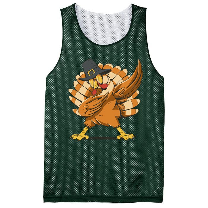 Thanksgiving Turkey Dabbing Funny Mesh Reversible Basketball Jersey Tank