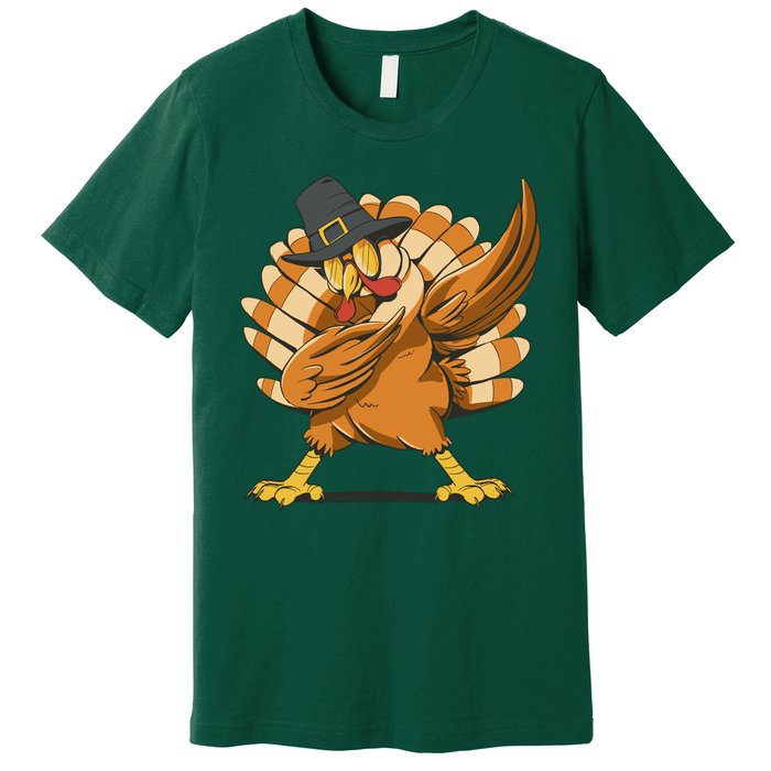 Thanksgiving Turkey Dabbing Funny Premium T-Shirt