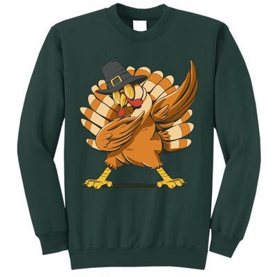 Thanksgiving Turkey Dabbing Funny Tall Sweatshirt