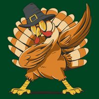Thanksgiving Turkey Dabbing Funny Tie-Dye T-Shirt