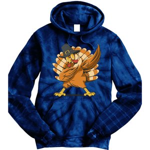 Thanksgiving Turkey Dabbing Funny Tie Dye Hoodie