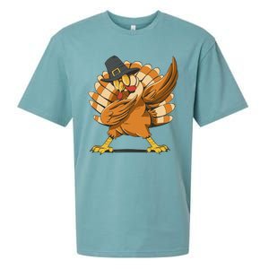 Thanksgiving Turkey Dabbing Funny Sueded Cloud Jersey T-Shirt