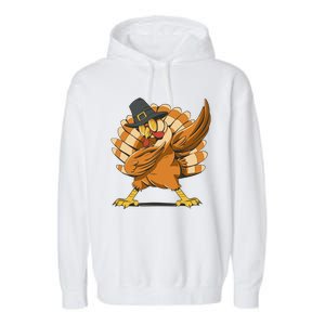 Thanksgiving Turkey Dabbing Funny Garment-Dyed Fleece Hoodie