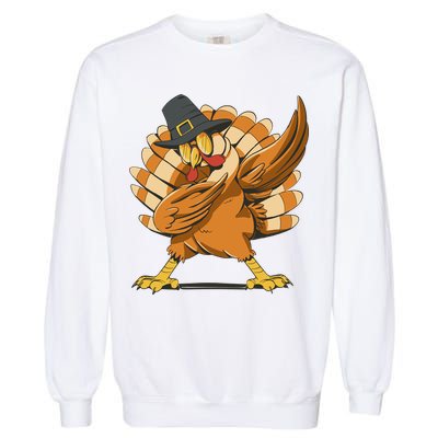 Thanksgiving Turkey Dabbing Funny Garment-Dyed Sweatshirt