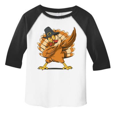 Thanksgiving Turkey Dabbing Funny Toddler Fine Jersey T-Shirt