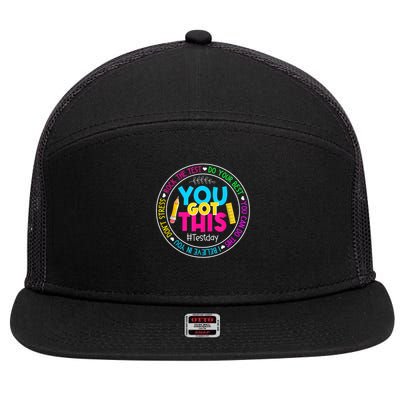 Teacher Testing Day You Got This Test Day Rock The Test 7 Panel Mesh Trucker Snapback Hat