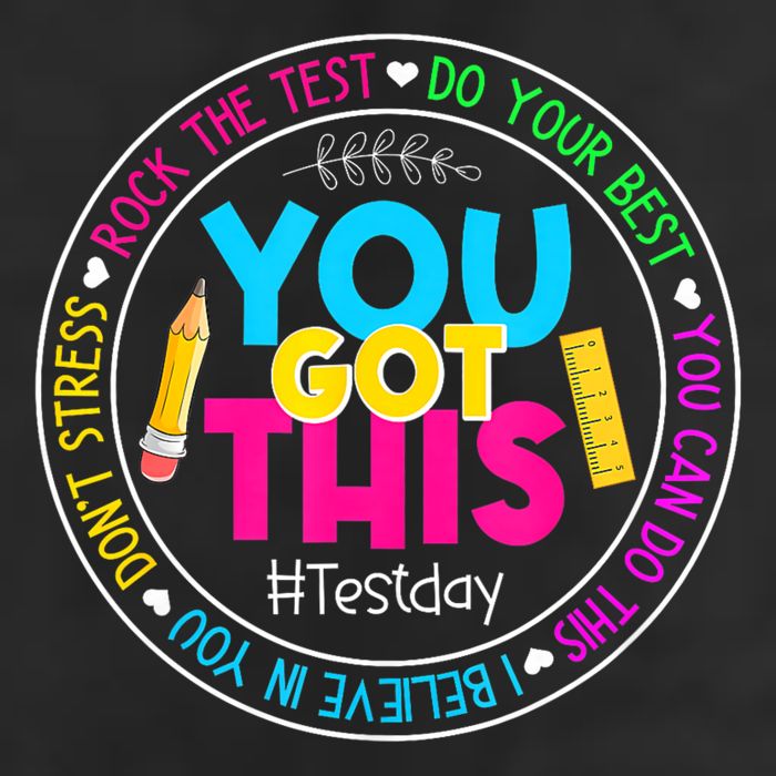 Teacher Testing Day You Got This Test Day Rock The Test 7 Panel Mesh Trucker Snapback Hat