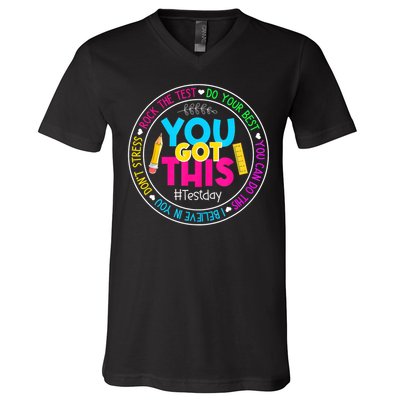 Teacher Testing Day You Got This Test Day Rock The Test V-Neck T-Shirt
