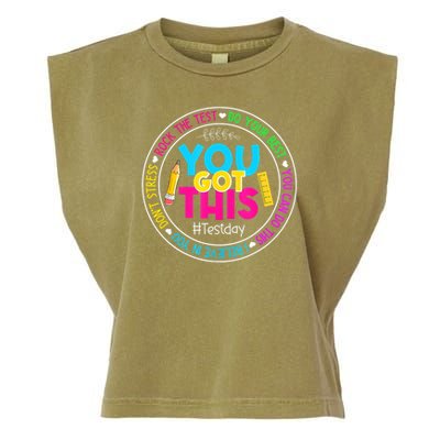 Teacher Testing Day You Got This Test Day Rock The Test Garment-Dyed Women's Muscle Tee
