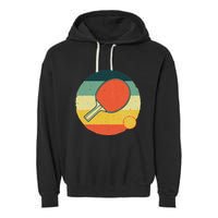 Table Tennis Design Ping Pong Players Garment-Dyed Fleece Hoodie
