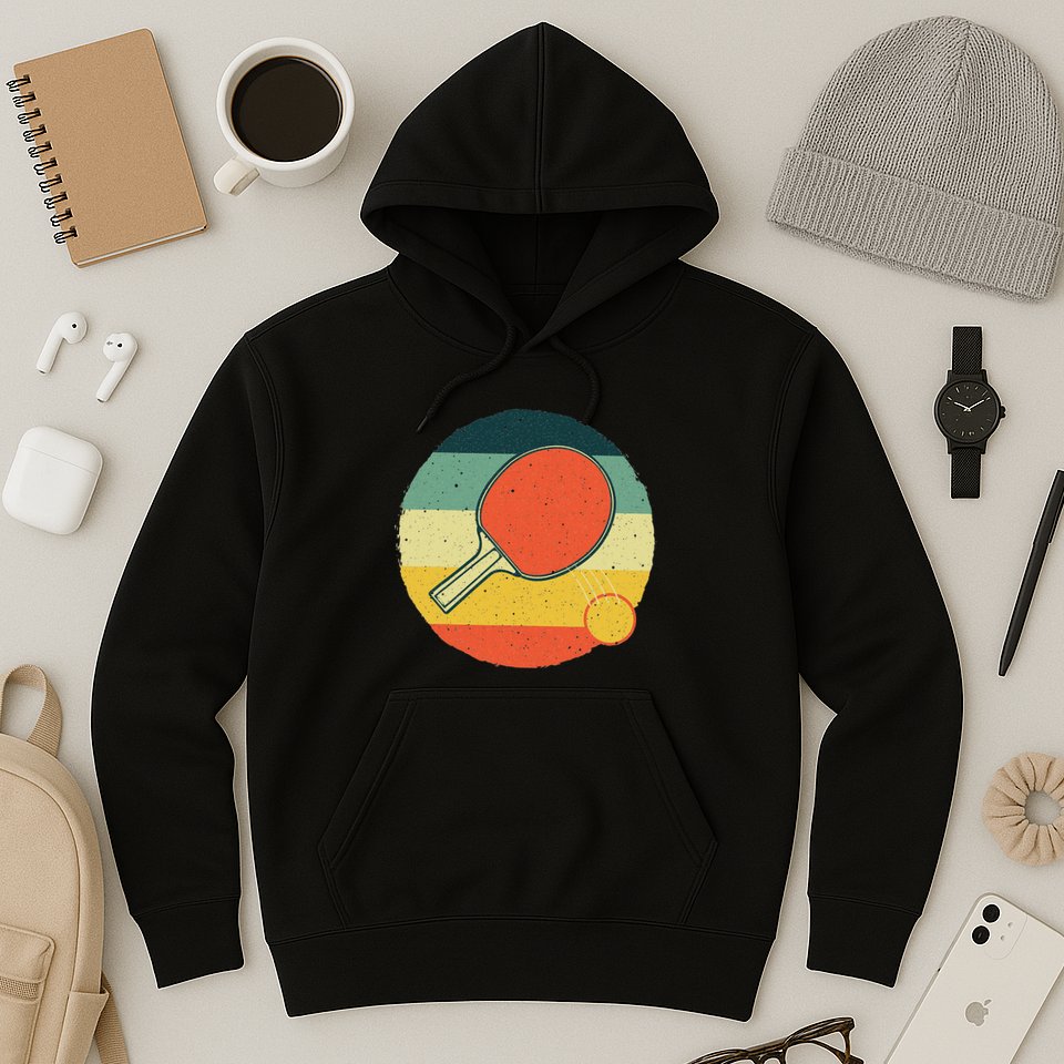 Table Tennis Design Ping Pong Players Hoodie