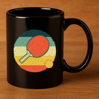 Table Tennis Design Ping Pong Players 11oz C Handle Ceramic Mug
