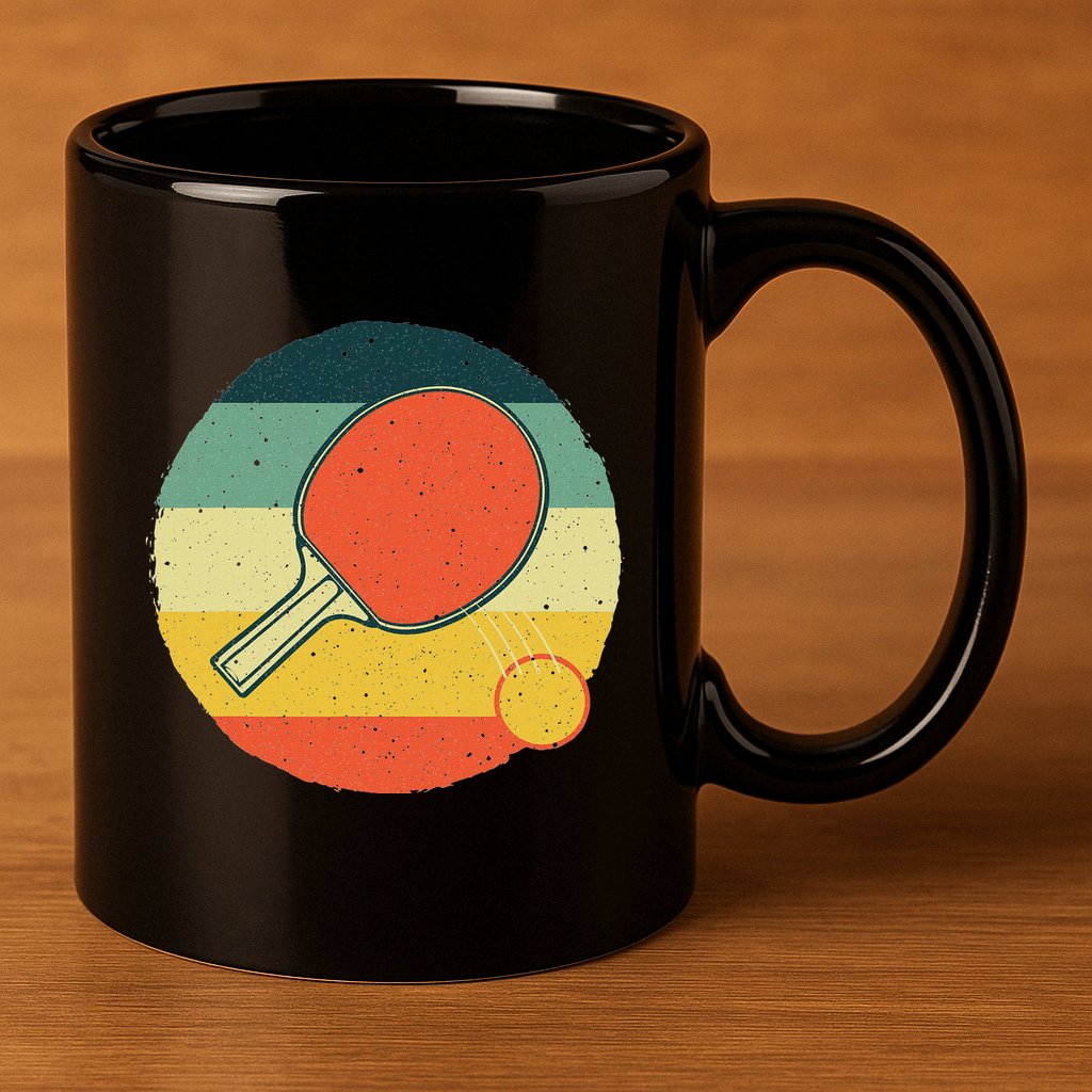Table Tennis Design Ping Pong Players 11oz C Handle Ceramic Mug