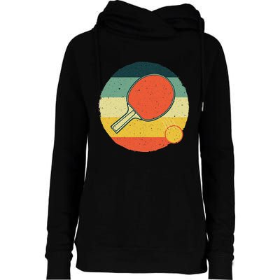 Table Tennis Design Ping Pong Players Womens Funnel Neck Pullover Hood