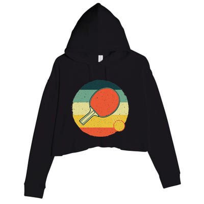 Table Tennis Design Ping Pong Players Crop Fleece Hoodie