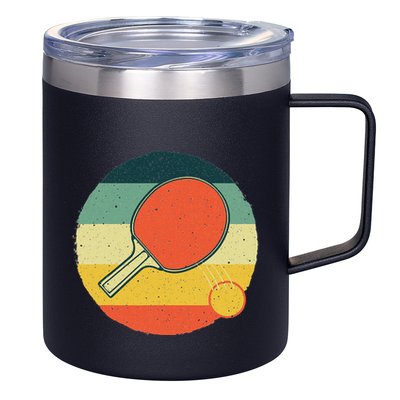 Table Tennis Design Ping Pong Players 12oz Stainless Steel Coffee Mug