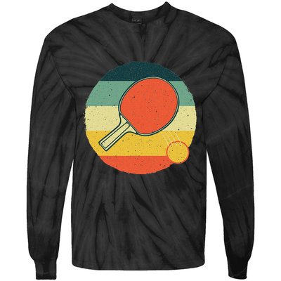 Table Tennis Design Ping Pong Players Tie-Dye Long Sleeve Shirt