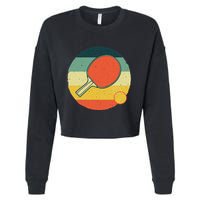 Table Tennis Design Ping Pong Players Cropped Pullover Crew