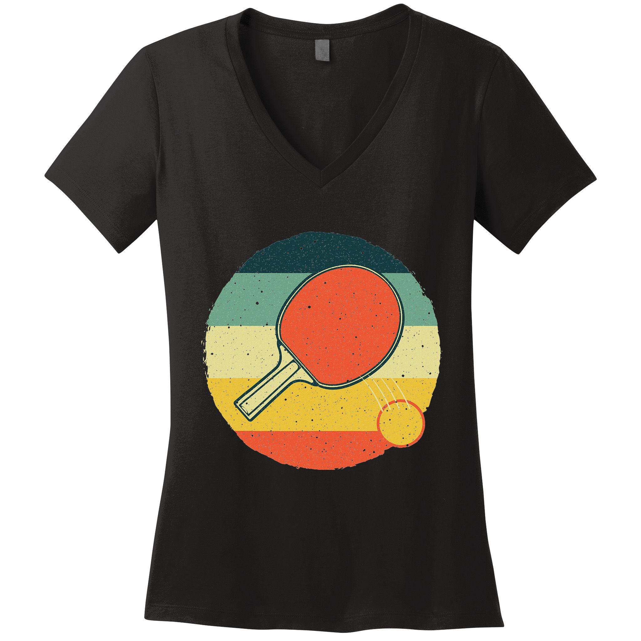 Table Tennis Design Ping Pong Players Women's V-Neck T-Shirt