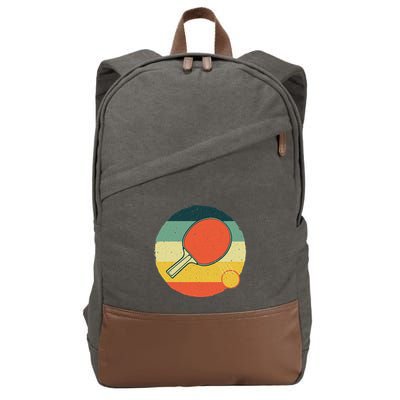Table Tennis Design Ping Pong Players Cotton Canvas Backpack