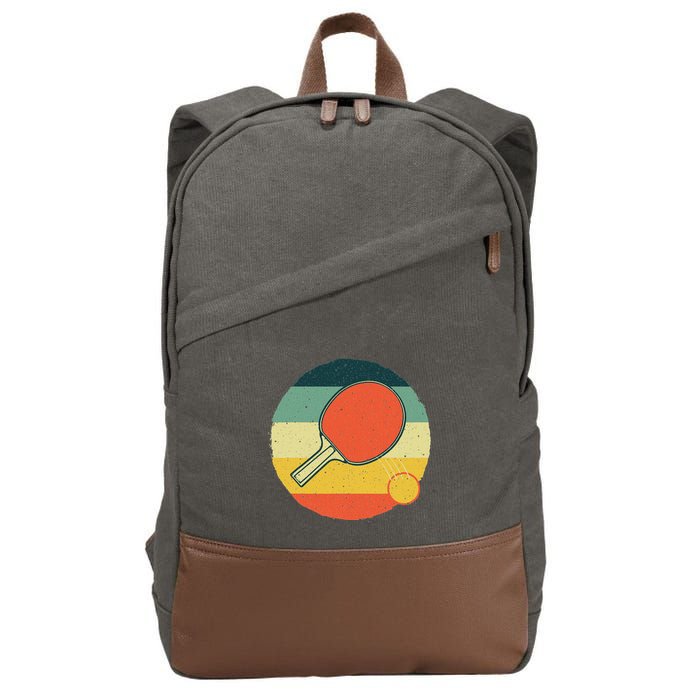 Table Tennis Design Ping Pong Players Cotton Canvas Backpack