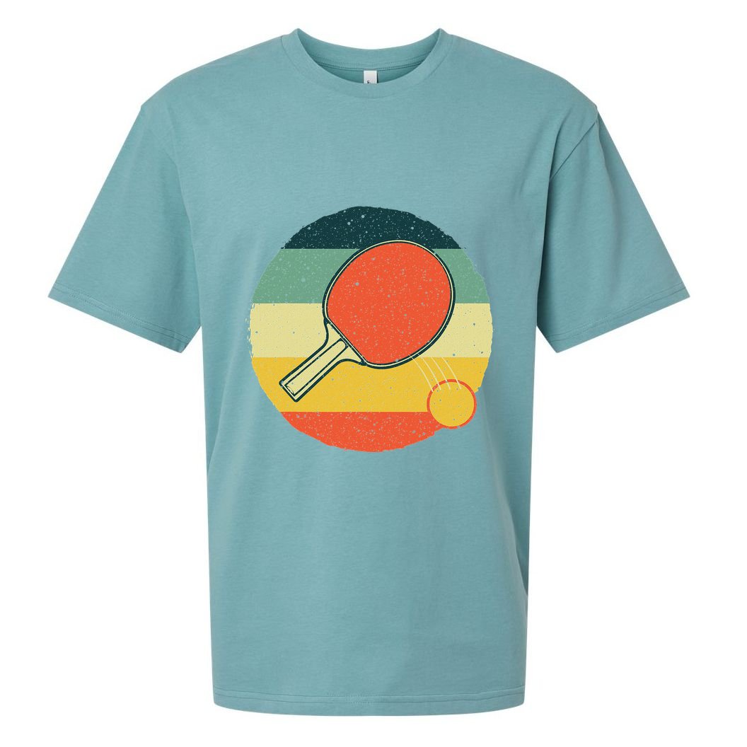 Table Tennis Design Ping Pong Players Sueded Cloud Jersey T-Shirt