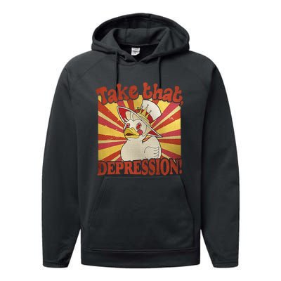 Take That Depression Duck Lucifer Duck Performance Fleece Hoodie