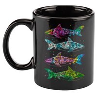 Tattoo Tie Dye Sharks 11oz C Handle Ceramic Mug