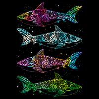 Tattoo Tie Dye Sharks Wool Snapback Cap
