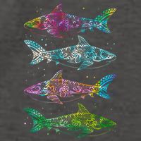 Tattoo Tie Dye Sharks Vector Backpack