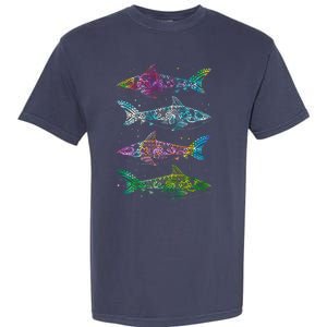 Tattoo Tie Dye Sharks Garment-Dyed Heavyweight T-Shirt