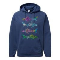 Tattoo Tie Dye Sharks Performance Fleece Hoodie