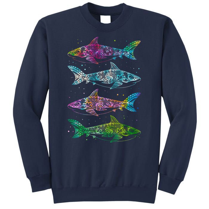 Tattoo Tie Dye Sharks Sweatshirt