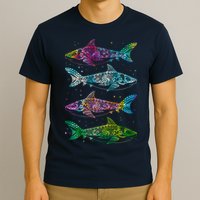 Tattoo Tie Dye Sharks T-Shirt